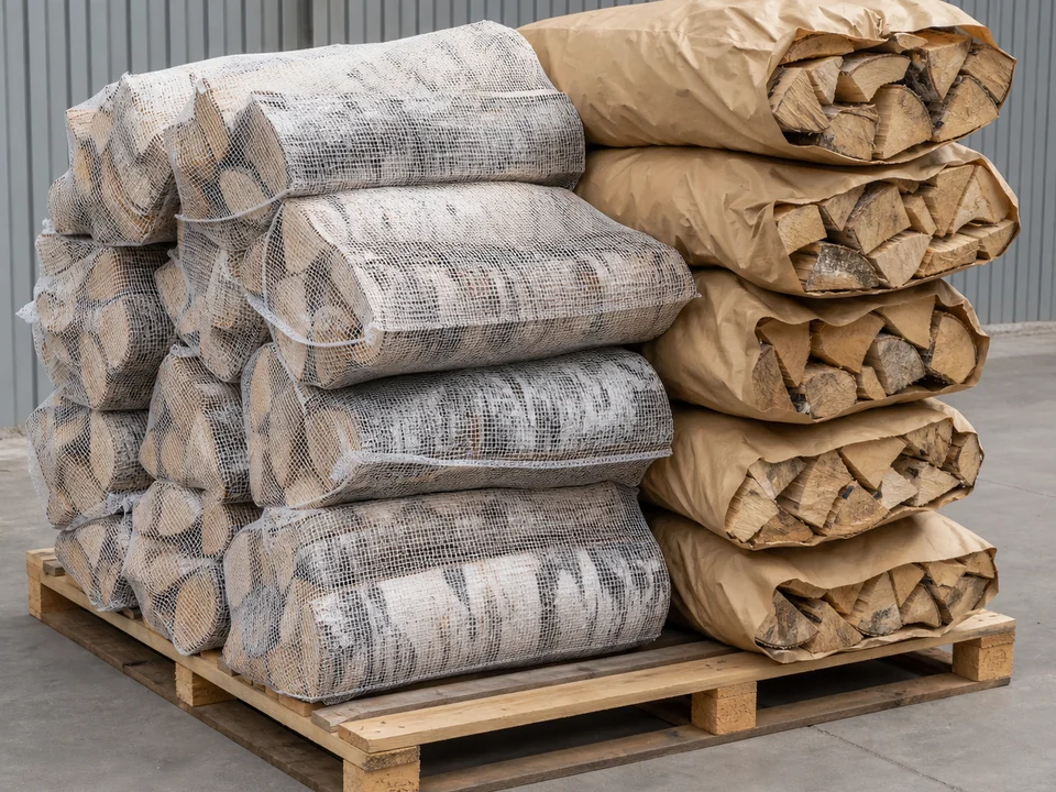 Дрова в мешках 30 л деталь 2